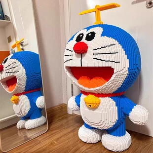 嗨彩拼正版竹蜻蜓哆啦A梦积木玩具拼装客厅摆件超大手工diy高难度