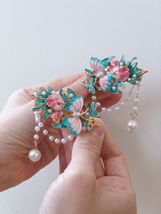 烧蓝发夹满29包邮汉服发饰头饰中国风旗袍跳舞古装发