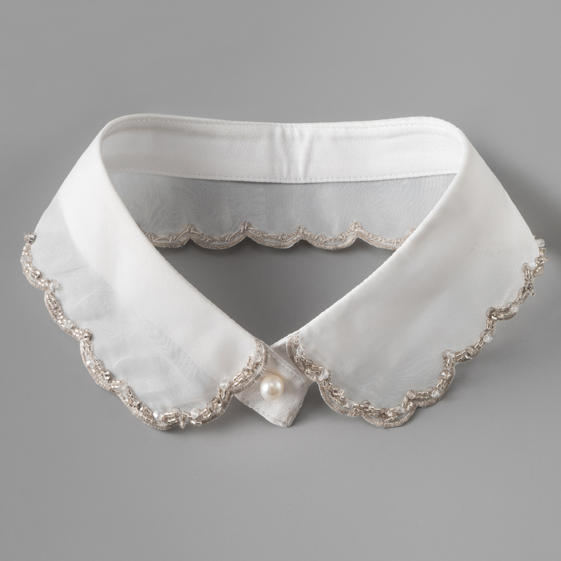 百搭欧根纱假领减龄娃娃领装饰领