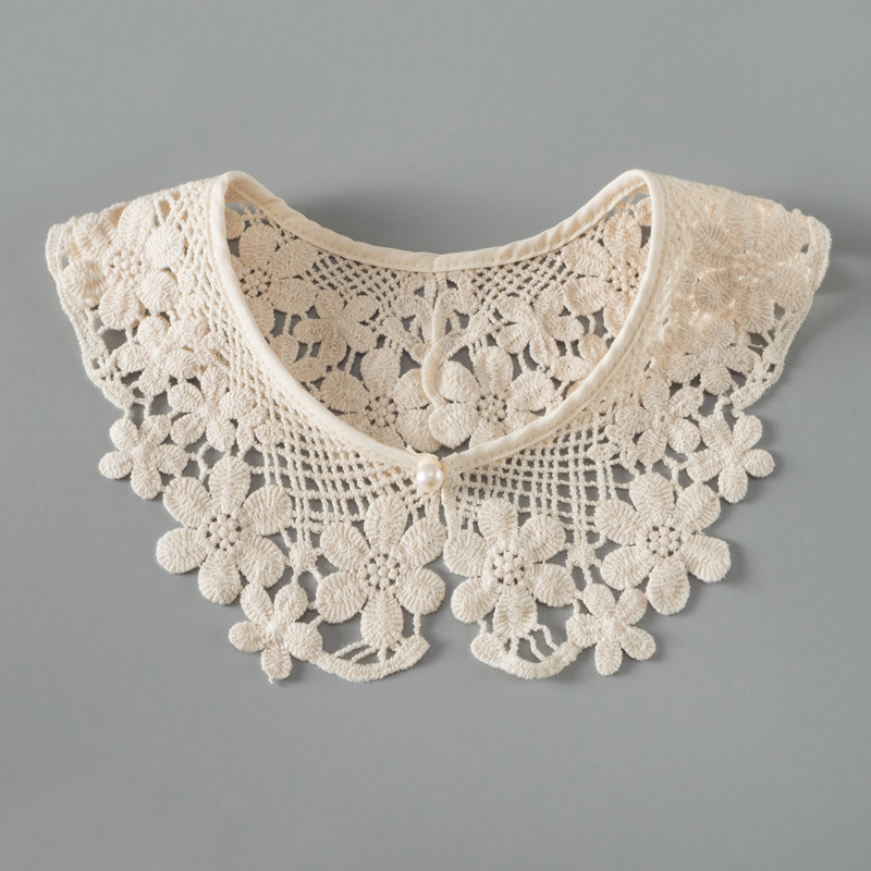 领先生窄蕾丝装饰领假领DIY手工花边领减龄娃娃领配衣服领子护颈