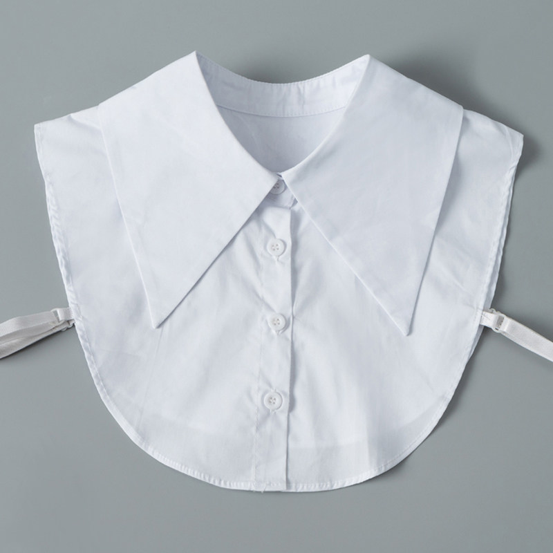 纯棉假领子女秋冬新品百搭装饰领韩版白色衬衫领大尖角个性假衣领