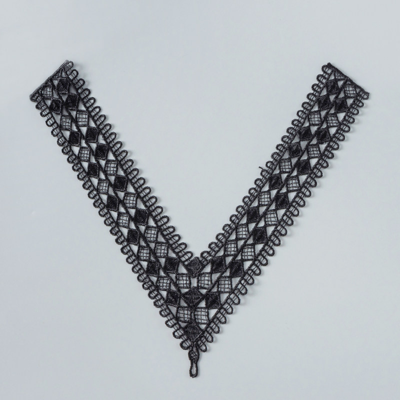 领口花边辅料V领领口装饰领DIY手工缝制假领子防走光蕾丝领