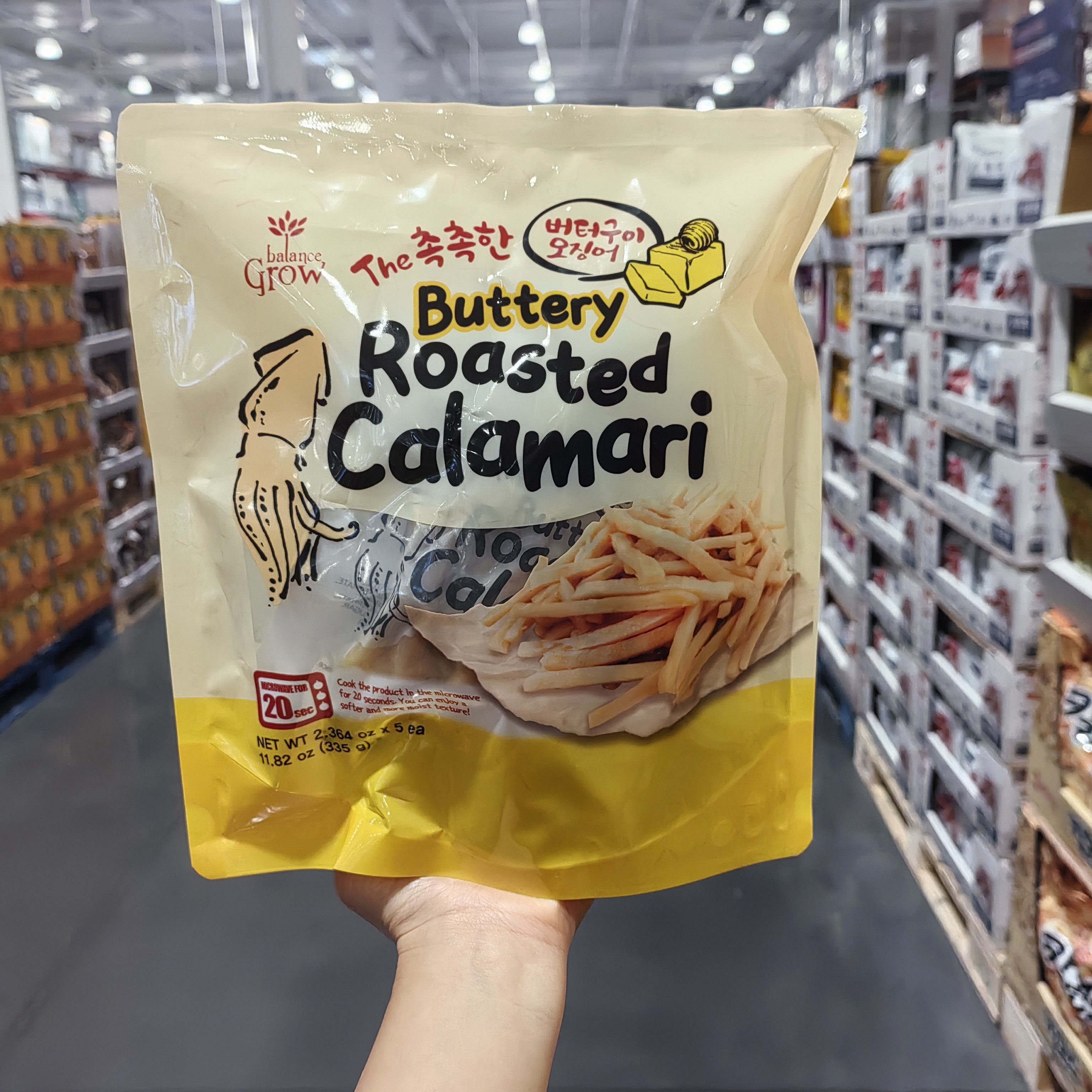 宁波开市客 韩国原装进口黄油风味烤鱿鱼条67gx5