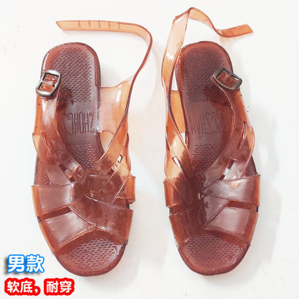 老式橡胶凉鞋男熟胶柔软弹性防滑耐穿清爽透气怀旧经典牛筋凉鞋