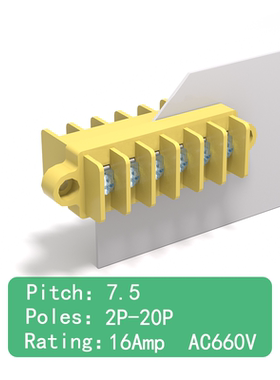 接线端子大电流JPA25-107-2P-16P铜件P13型继保电流端子T8B-25