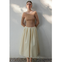 AEL原创设计感小众拼色裙子2025秋季新款女装收腰显瘦长袖连衣裙