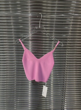 小众设计 23夏季 法式优雅金属字母肩带修身百搭短款针织吊带背心