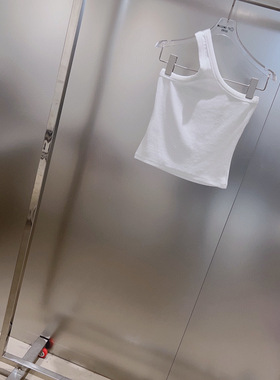 小众设计 23夏季 极简性感辣妹girl 不对称斜肩修身显瘦吊带背心