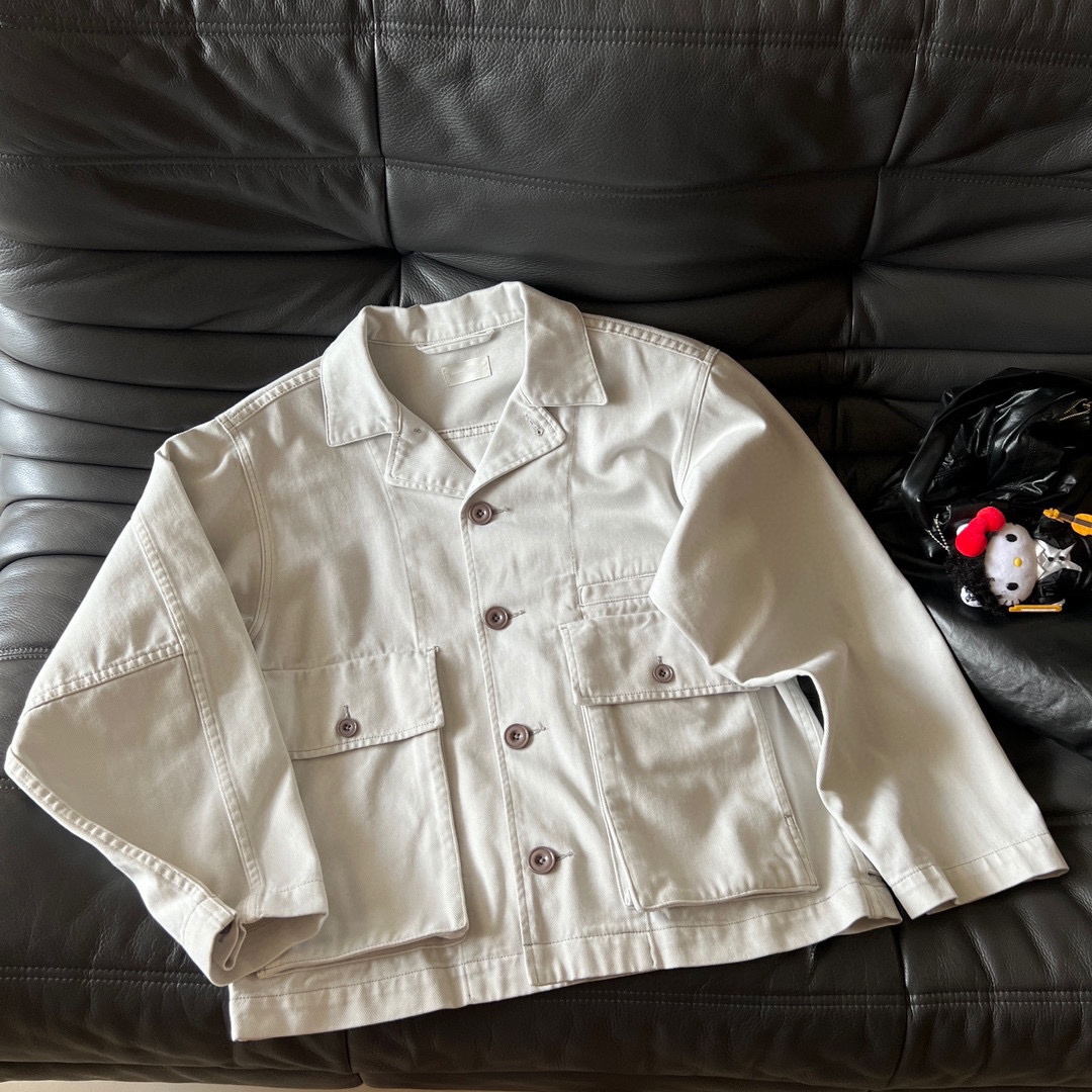 onnuk款多口袋宽松工装牛仔外套