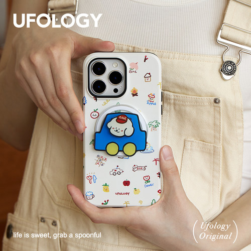 Ufology原创磁吸适用iPhone15promax手机壳14pro苹果13可爱16插画12全包17二合一菲林xsmaxr支架卡包新款个性