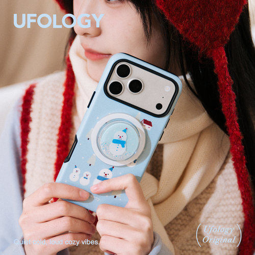 Ufology原创磁吸韩国进口菲林适用iPhone17promax手机壳16pro苹果15pro14pro全包13新款二合一12雪人冬支架