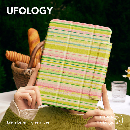Ufology原创适用ipadair5保护壳air4平板mini6保护套pro11寸磁吸2021春天2022条纹7代8代9代10代笔槽全包