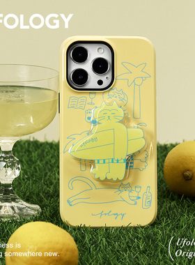 Ufology原创15pro韩国16pro进口二合一菲林适用iPhone14promax手机壳13pro全包苹果12猫咪17夏日度假插画可爱