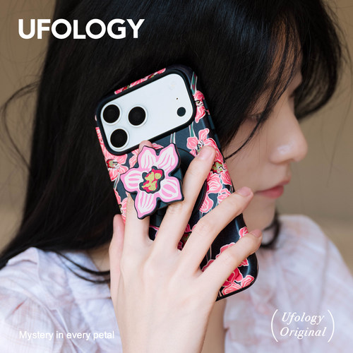 Ufology原创磁吸韩国进口菲林适用iPhone17promax手机壳16pro苹果15pro黑色14pro全包13新款二合一12花朵