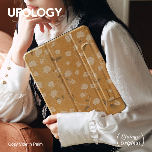 Ufology原创适用ipadair7保护壳pro11寸平板mini6/7保护套air4/5/6磁吸全包笔槽13寸苹果8/9/10/11代复古花朵