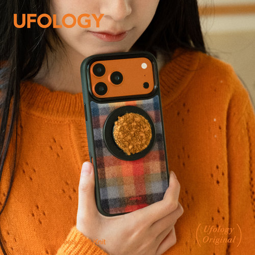 Ufology原创适用iPhone17promax磁吸手机壳16pro苹果15pro磨砂14pro全包13新款二合一18pro格纹支架秋冬高级