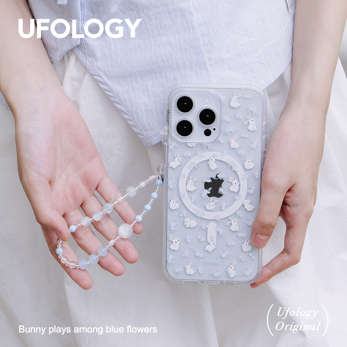 Ufology原创磁吸透明适用16promax手机壳iPhone15promax苹果14小众硬壳15pro高级新款手链春夏