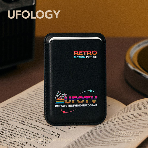 Ufology原创设计磁吸手机卡包适用苹果magsafe卡套黑色复古
