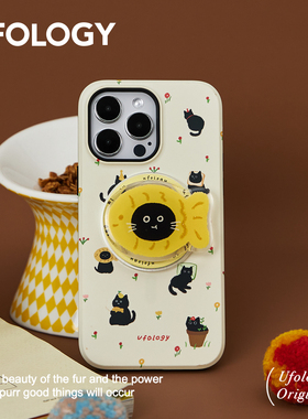 Ufology原创磁吸适用iPhone17promax手机壳15pro苹果14猫咪13全包12二合一菲林16promax支架卡包新款高级秋冬