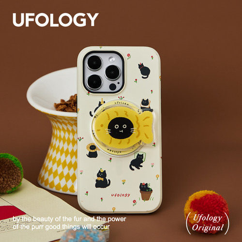 Ufology原创磁吸适用iPhone17promax手机壳15pro苹果14猫咪13全包12二合一菲林16promax支架卡包新款高级秋冬