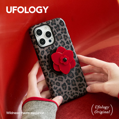 Ufology原创磁吸韩国进口菲林适用iPhone16promax手机壳15pro苹果14豹纹13全包12新款二合一11高级秋冬支架