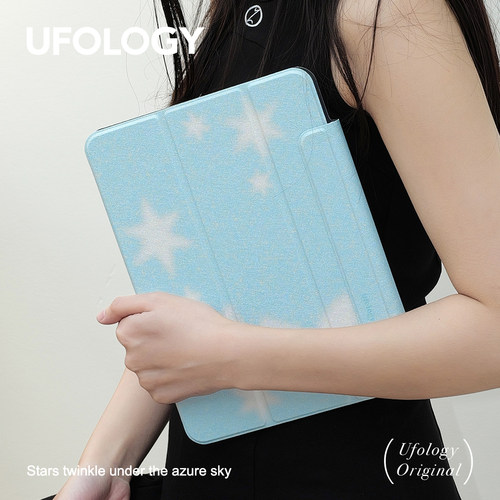 Ufology原创蓝色蝴蝶适用ipadair6保护壳pro11寸平板mini6/7保护套air4/5磁吸全包air3笔槽13寸苹果8/9/10代