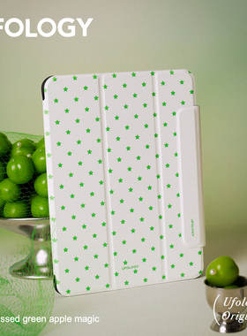 Ufology原创适用ipadair7保护壳pro11寸平板mini6/7保护套air4/5/6磁吸全包笔槽13寸苹果8/9/10/11代绿色星星