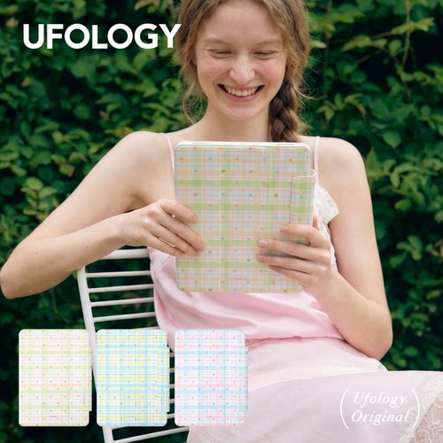 Ufology原创适用ipadair4/5/6/7/8保护壳pro11寸平板mini6/7保护套磁吸全包笔槽13寸苹果8/9/10/11代缤纷格纹