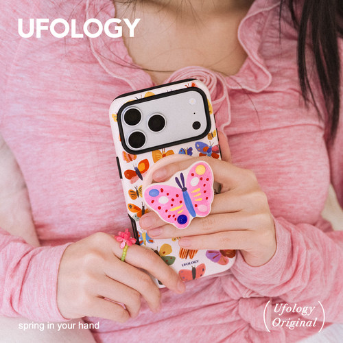 Ufology原创磁吸韩国进口菲林适用iPhone17promax手机壳16pro苹果15pro春夏14pro全包13新款二合一12蝴蝶支架