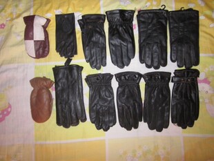 外贸样品真皮男士女士五指手套韩版大号羊皮男款全指保暖时尚手套