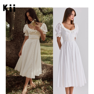 代购 礼服镂空刺绣中长连衣裙度假裙 House Bella Kii正品