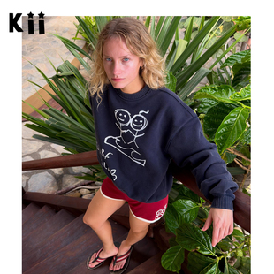 Kii现货Urban Sophistication经典火柴人手绘可爱logo圆领卫衣女