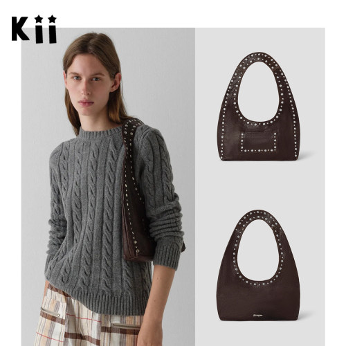 Kii现货正品Gimaguas 牛皮26新色铆钉腋下包 Franca Bag Arrugado