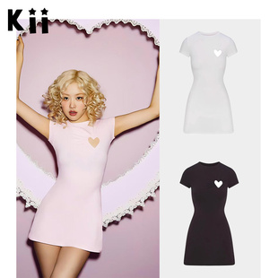 KiI正品Skims卡戴珊 ROSE同款情人节系列爱心镂空短袖连衣裙短裙
