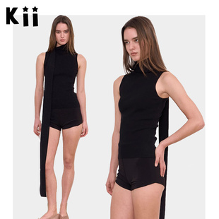 Kii美国代购Urban sophistication罗纹针织无袖围巾上衣Carolyn