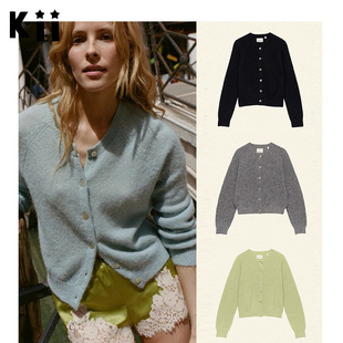 Kii正品现货DOEN 羊毛混纺前排扣针织开衫休闲宽松长袖毛衣PETRA