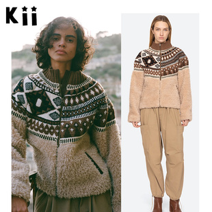 Kii部分现货Sea New York 外套25秋冬抓绒针织拼接高领夹克Linea