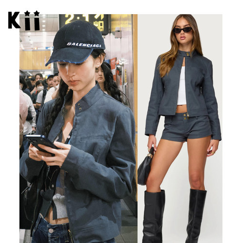 Kii现货美国正品Edikted短外套机车夹克短裤套装 Kayra Moto
