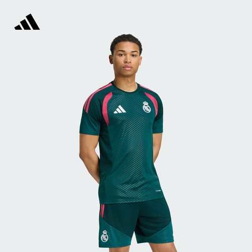 皇马足球运动速干修身圆领短袖球衣男装夏季新款adidas阿迪达斯