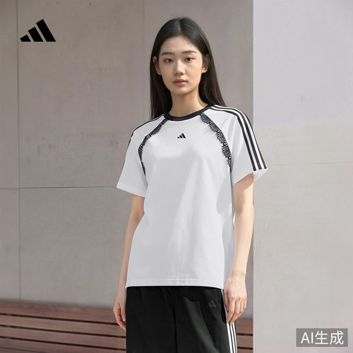 三条纹舞动系列阿迪达斯女T恤