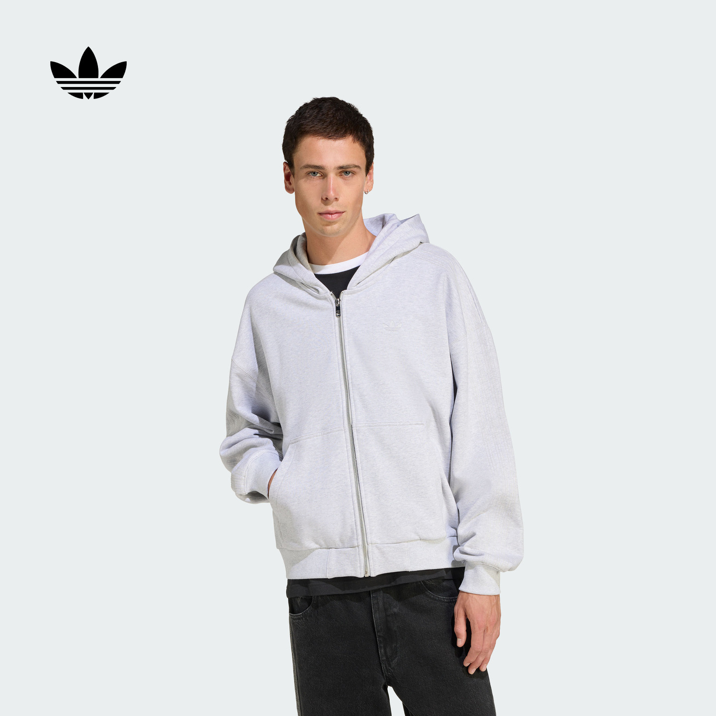 阿迪达斯三叶草男连帽夹克外套