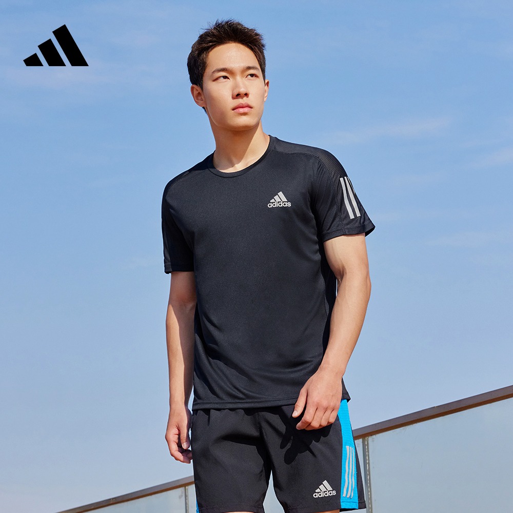 adidas阿迪达斯官方男装速干跑步运动上衣圆领短袖T恤FS9799