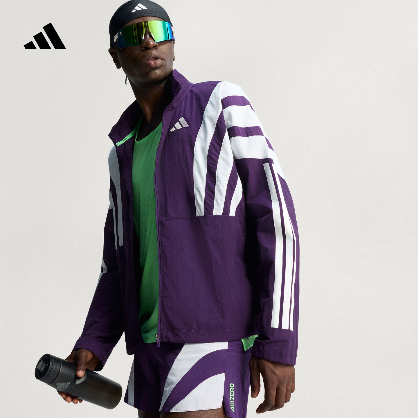 阿迪达斯男纽约配色跑步运动短裤