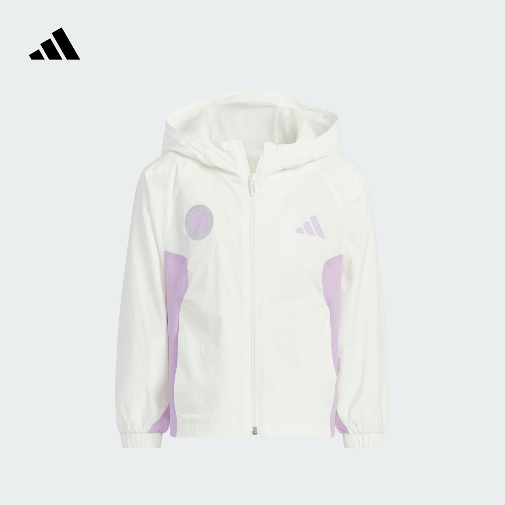 女小童凉感防晒UPF50+梭织休闲连帽防晒衣adidas阿迪达斯轻运动