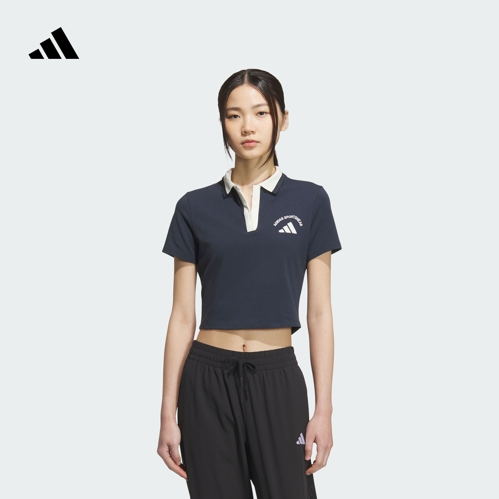 短款休闲短袖POLO衫女装夏季新款adidas阿迪达斯官方轻运动KC0076
