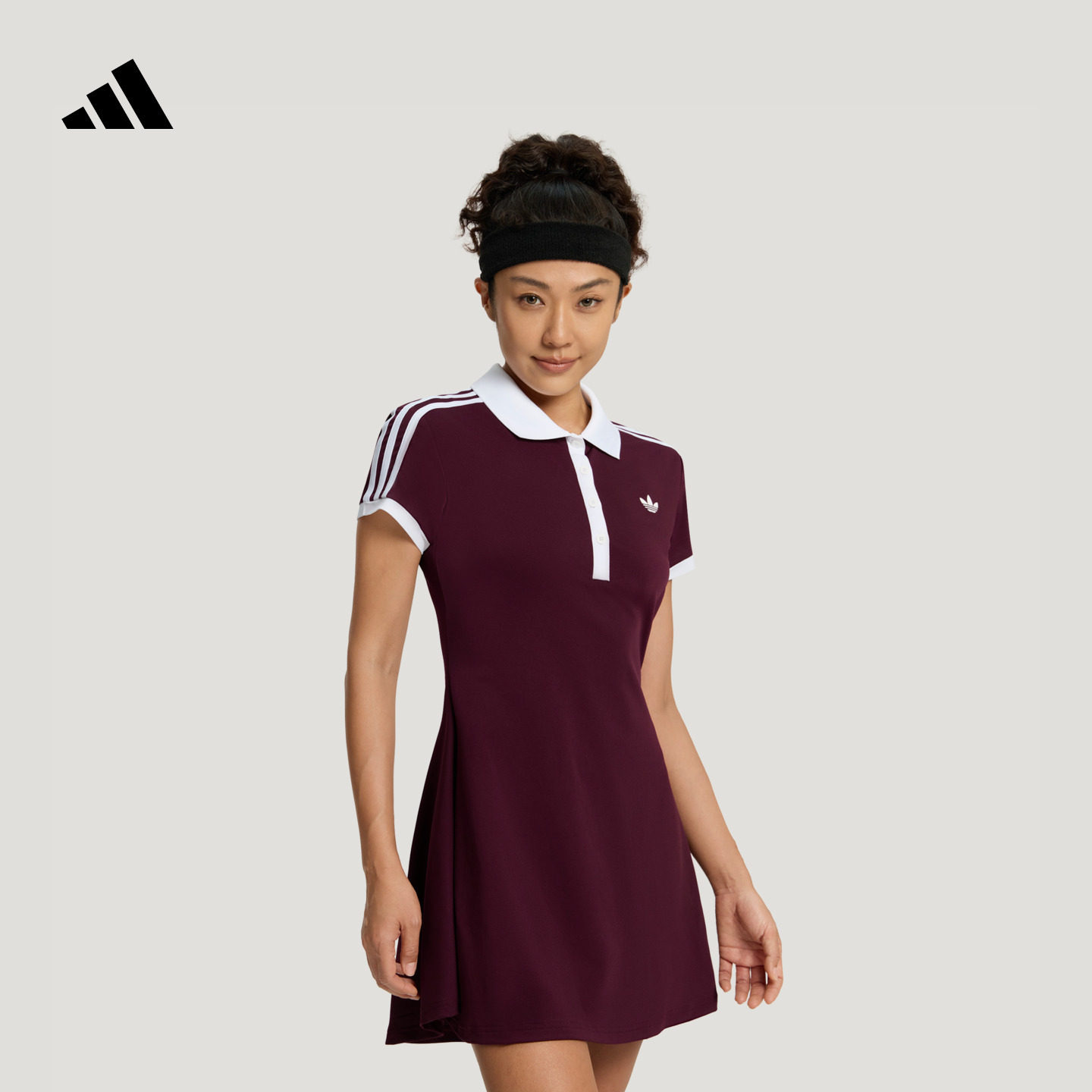 速干复古修身网球运动连衣裙 加打底裤女夏季新款adidas阿迪达斯图片