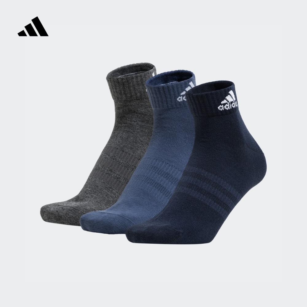 阿迪达斯男女三双装短筒运动袜子