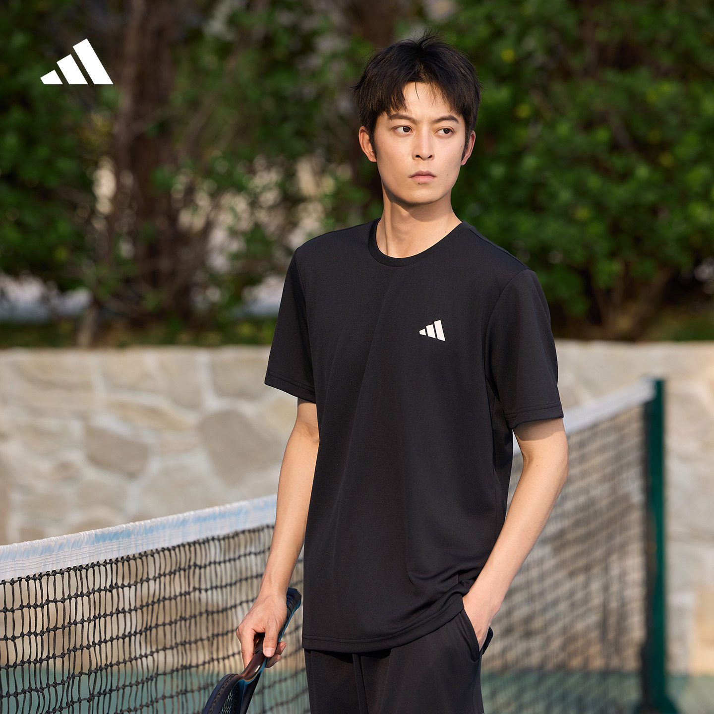 速干网球运动上衣圆领短袖T恤男装夏季adidas阿迪达斯官方HR8727