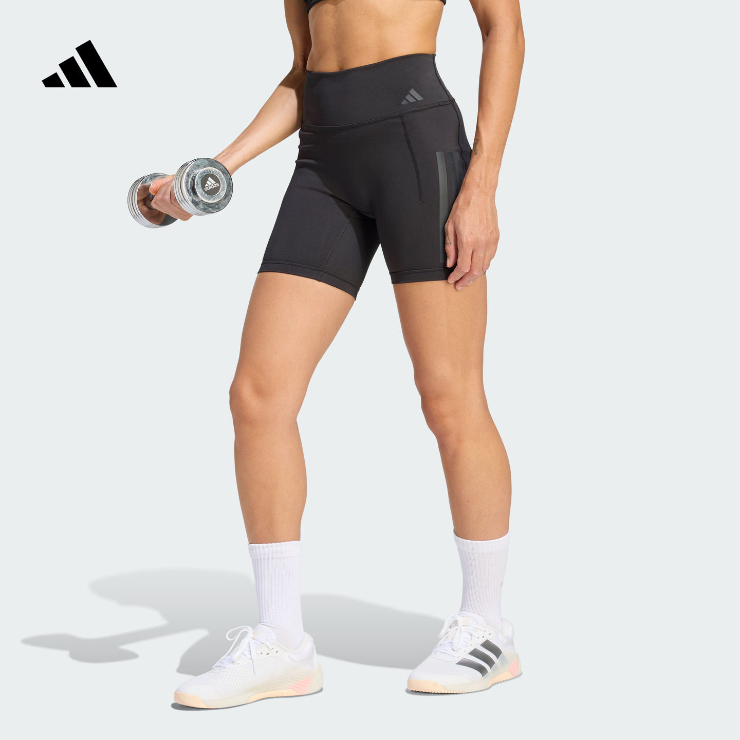 速干舒适高腰运动紧身短裤健身服女装新款adidas阿迪达斯官方