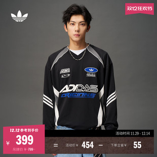 秋季 男装 套头衫 adidas阿迪达斯三叶草 舒适印花宽松赛车风运动长袖